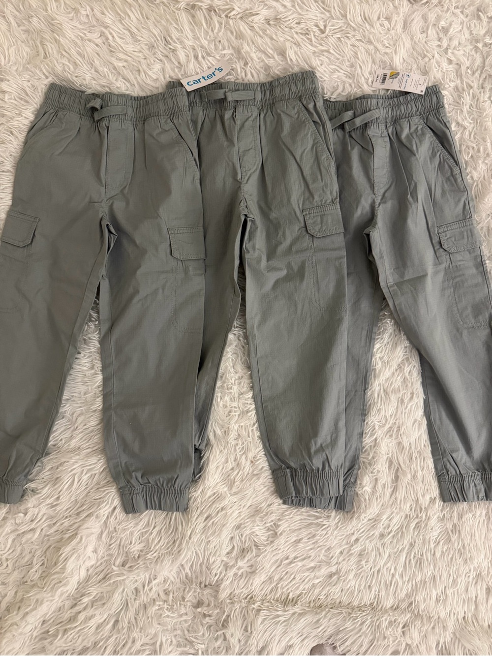 Carter’s Boys 6/6X NWT Gray Cargo Jogger Pants 3-Pair Bundle